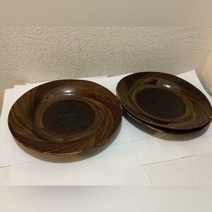 Set of 3 Target Home Stoneware TORTISE SHELL Rimmed dinner platter   11.…